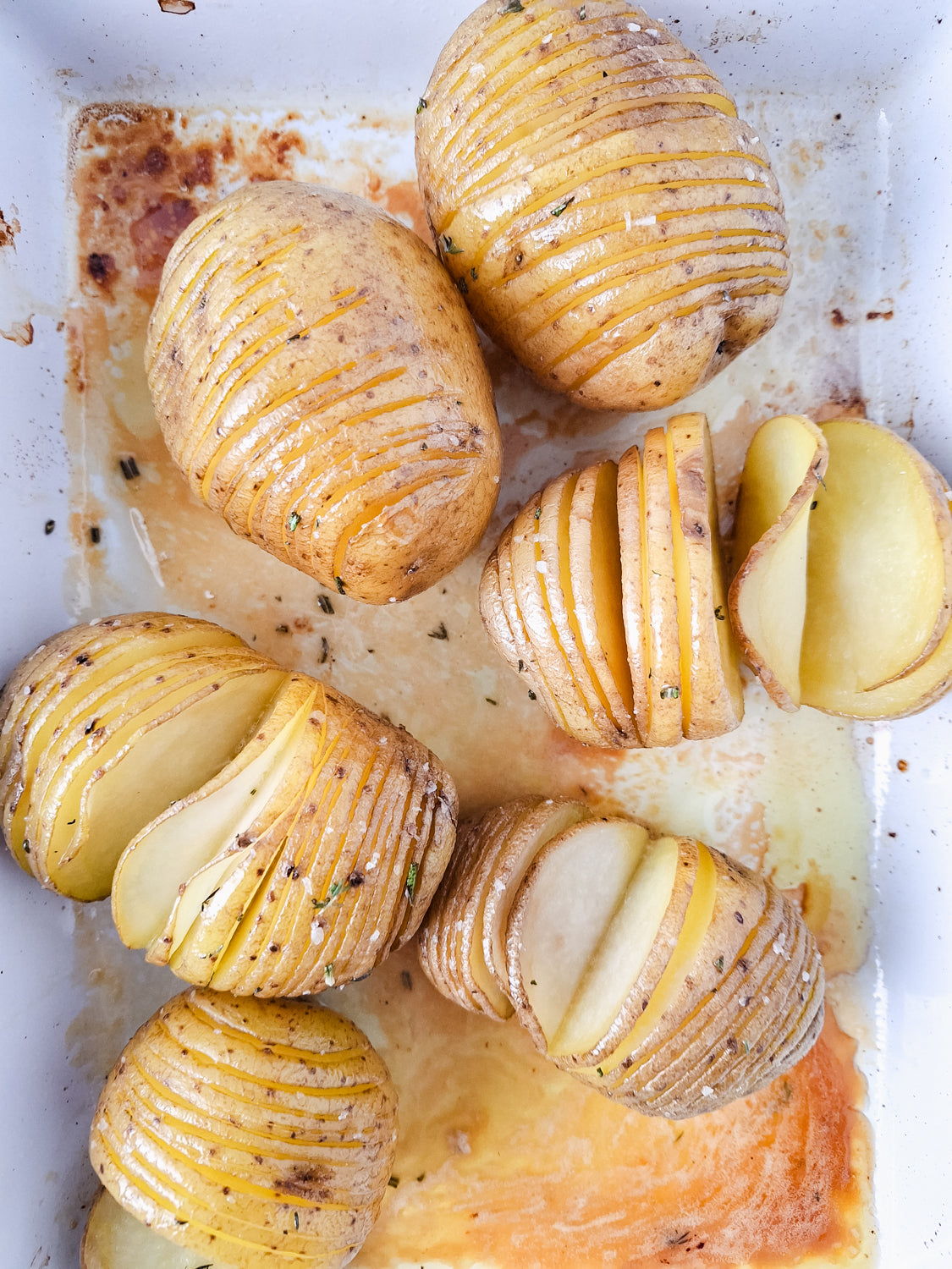 Semi-Exclusive: Honey Butter & Herb Hasselback Potatoes on Marble