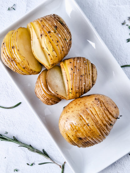 Semi-Exclusive: Honey Butter & Herb Hasselback Potatoes on Linen
