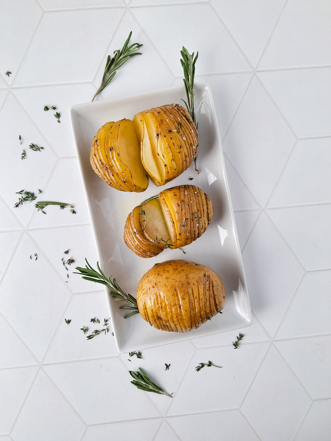 Semi-Exclusive: Honey Butter & Herb Hasselback Potatoes on Rhombus Tile
