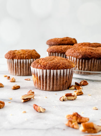 Semi-Exclusive - Brown Butter Banana Nut Muffins on Marble