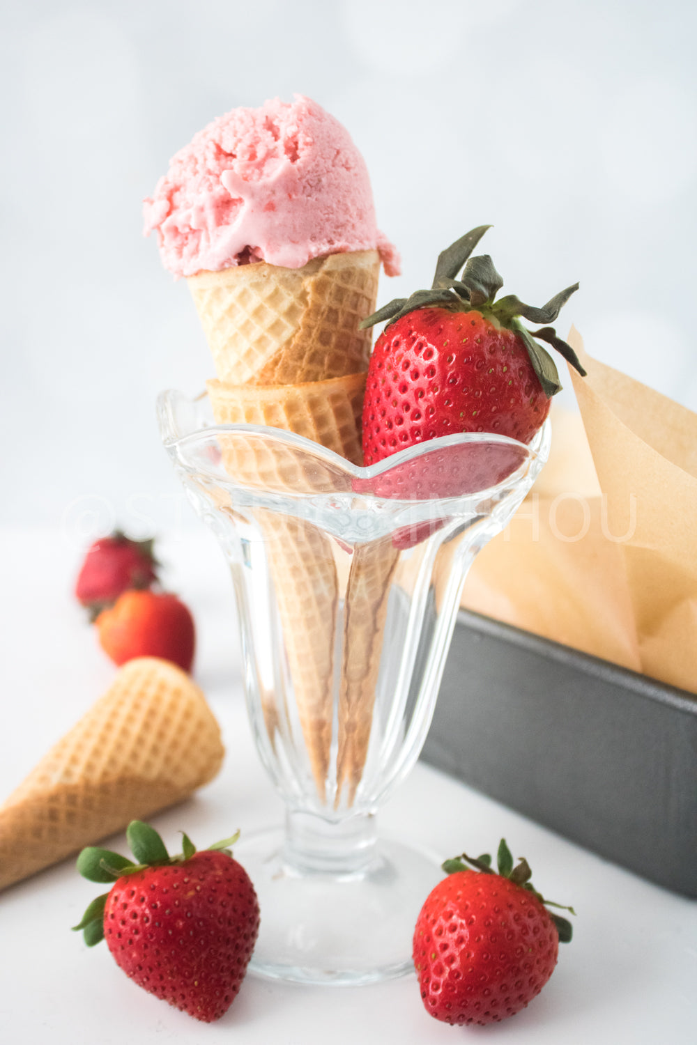 PLR - No Churn Dairy Free Strawberry Ice Cream