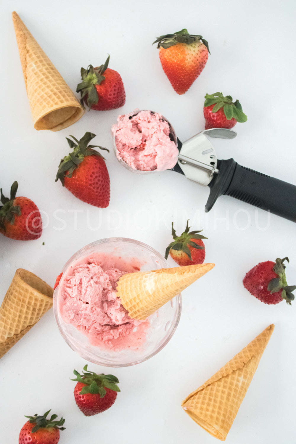 PLR - No Churn Dairy Free Strawberry Ice Cream